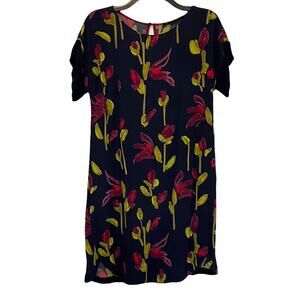 Zara Dress Navy Blue Floral Tulip Small
